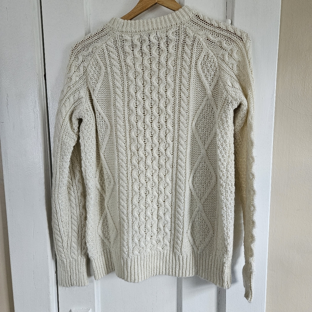 Ivory Cable Knit Sweater With Gold Specs. - Picture 5 of 9